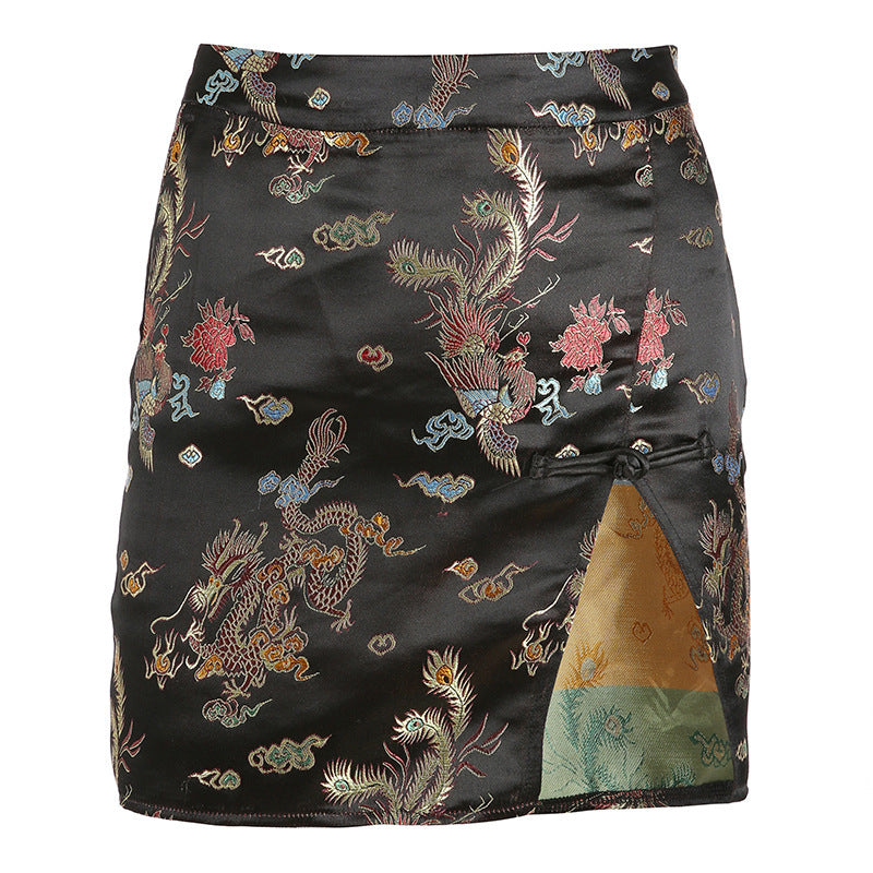 Jenny – Retro Skirt with Chinese Embroidery