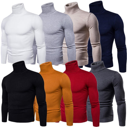 Alan – Slim Thermal Turtleneck Sweater for Men in Solid Designs