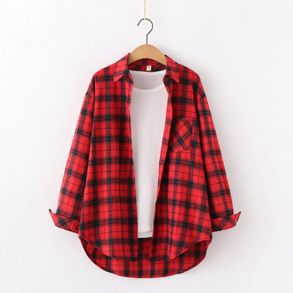 Samantha – Plaid Women's Blouse with Relaxed Fit