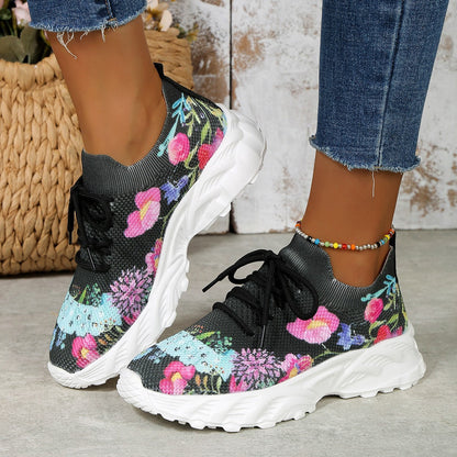 Rebecca – Breathable Women's Sneakers with Floral Pattern