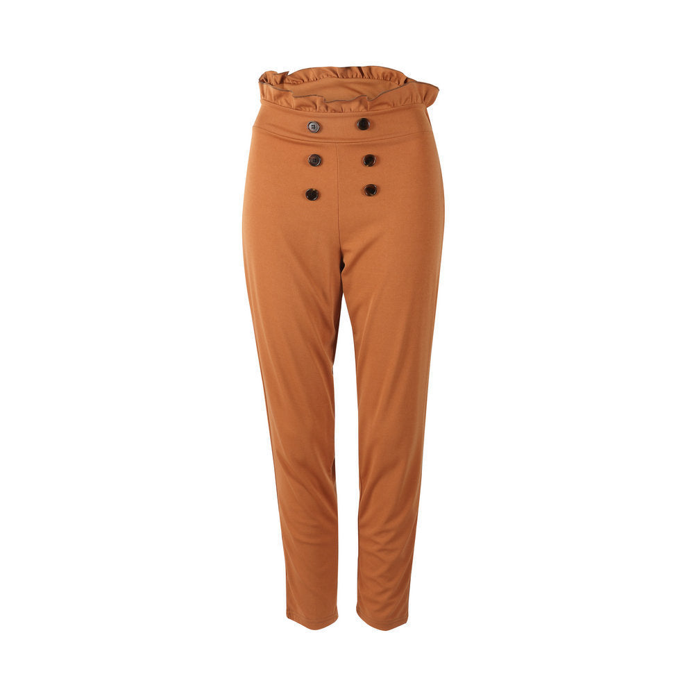 Michelle – Stylish Slim Pants with Lace Button Design