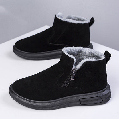 Ryan – Warm Men's Boots with Fleece and Side Zipper