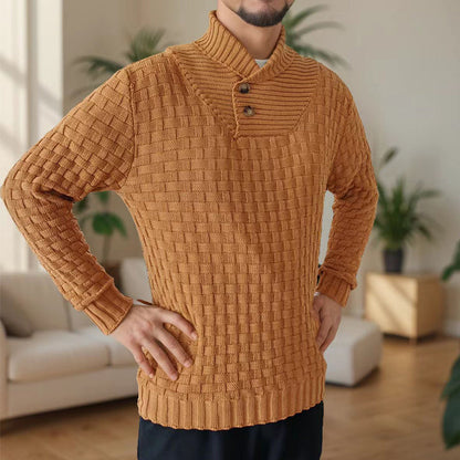 Francis – Slim Fit Men's Turtleneck Sweater with Button Design