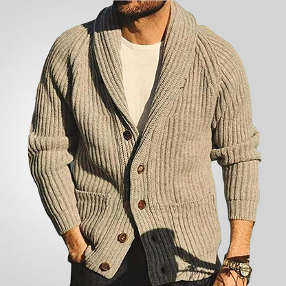 Thomas – Stylish Men's Knit Cardigan with Buttons and Pockets