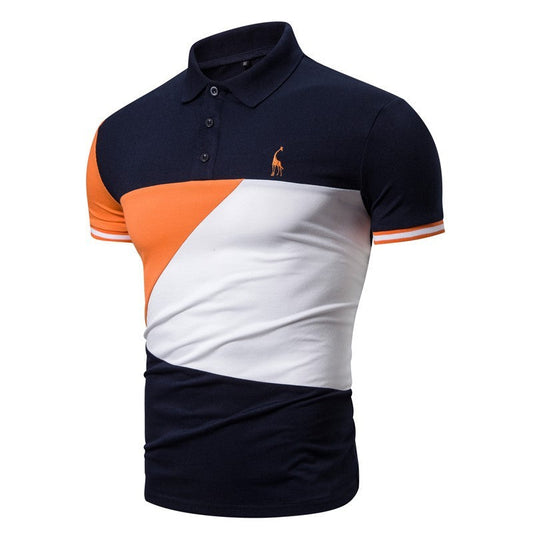 Winston – Short Sleeve Men's Polo Shirt with Deer Embroidery