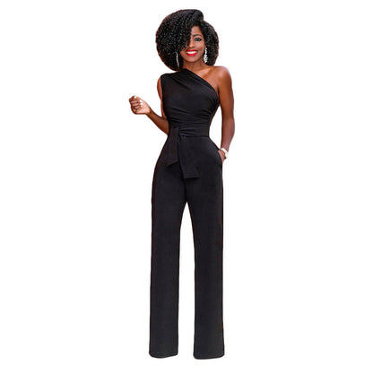 Amelia – Elegant Women's Jumpsuit with Asymmetrical Collar