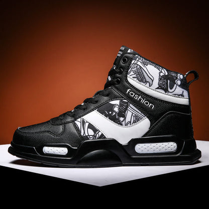 Robin – Sporty Men's High-Top Graffiti Sneakers