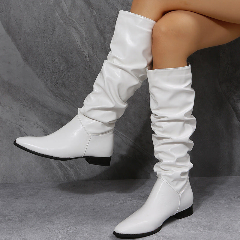 Sophie – White Cowboy Boots with Pointed Toe