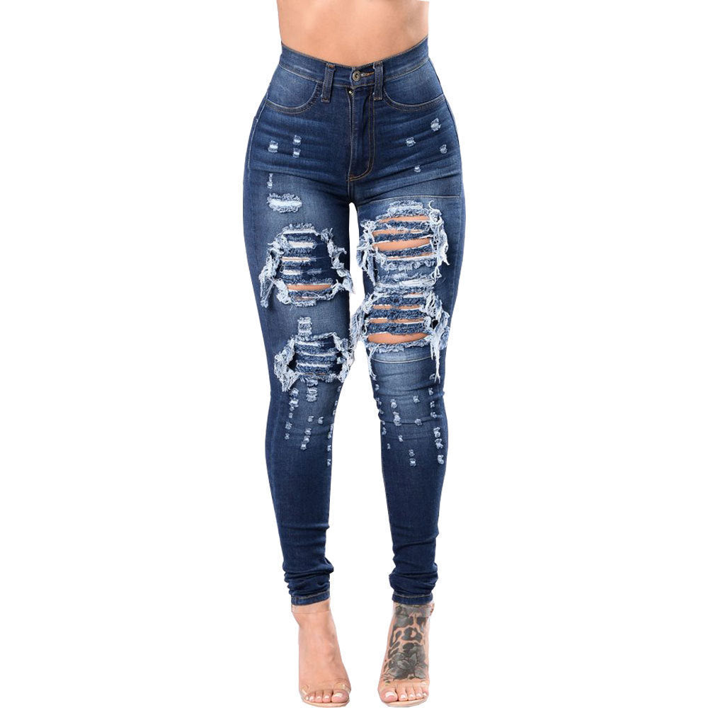 Chelsea – Distressed Women's Jeans with Wash