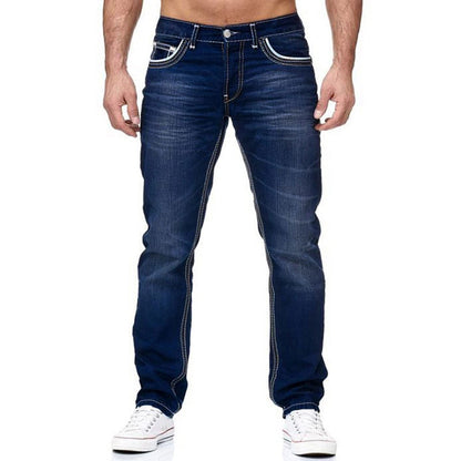 Jude – Men's Jeans with Pockets, Straight Cut, Business Casual Daily Streetwear