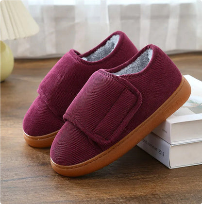 Audrey – Warm Cotton Slippers with Wide Opening