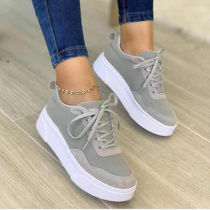 Marie – Fashionable Women's Lace-Up Shoes with Thick Sole in Mesh Material