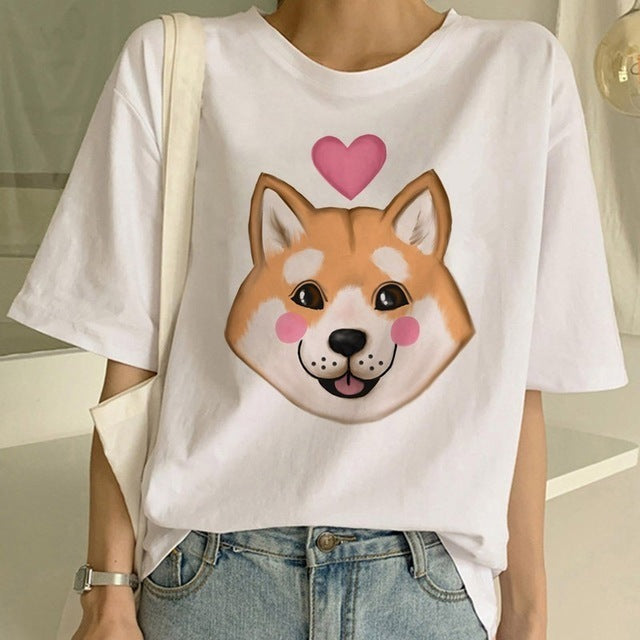 Danielle – Trendy Shiba Inu Crew Neck T-Shirt