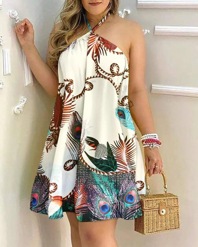 Hannah – Off-Shoulder Printed Summer Dress