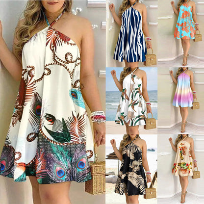 Hannah – Off-Shoulder Printed Summer Dress