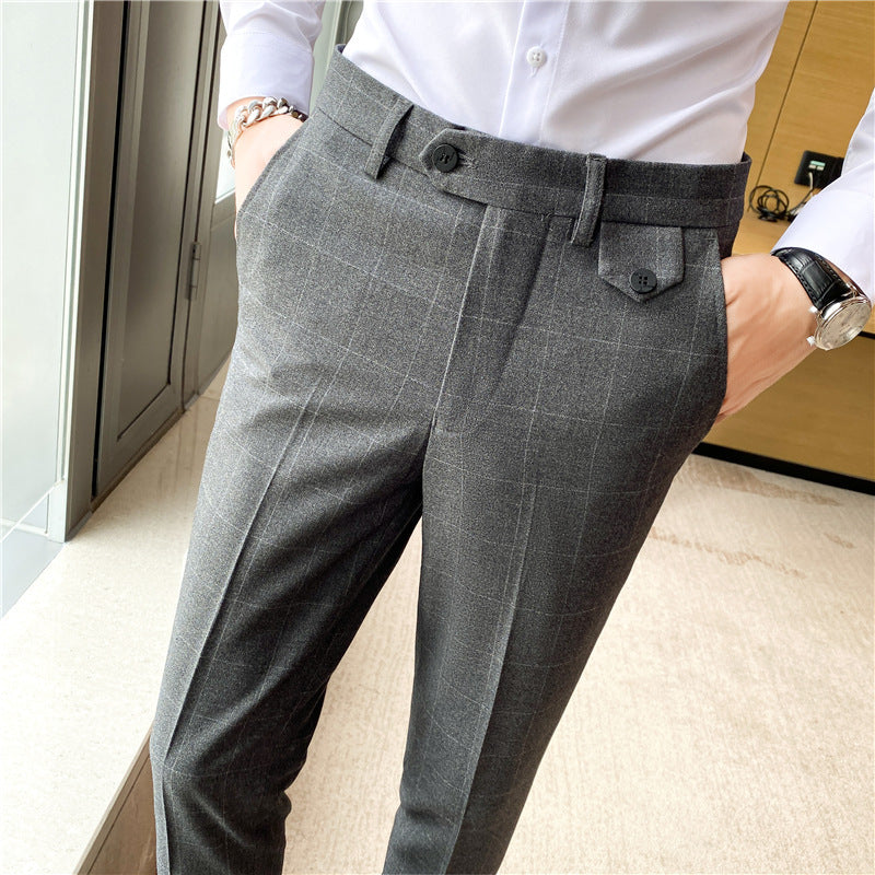 Ben – Elegant Slim-Fit Men's Pants with British Check Pattern