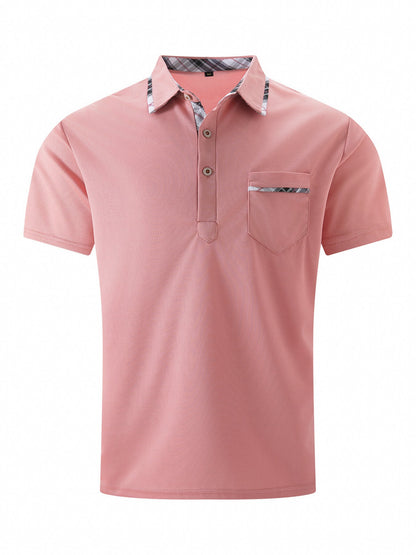 Alex – Asymmetrical Men's Polo Shirt with Dot Pattern