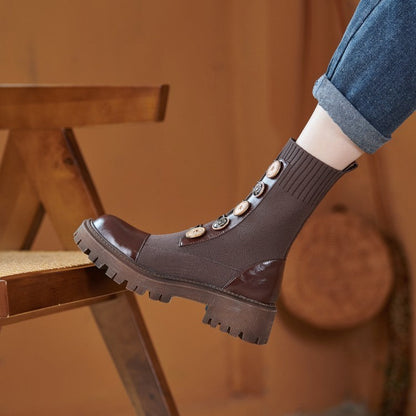 Amy – Thick-Soled Martin Boots for Women in Brown