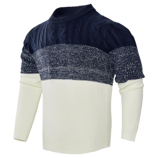 Giles – Casual Color Block Cable Knit Sweater