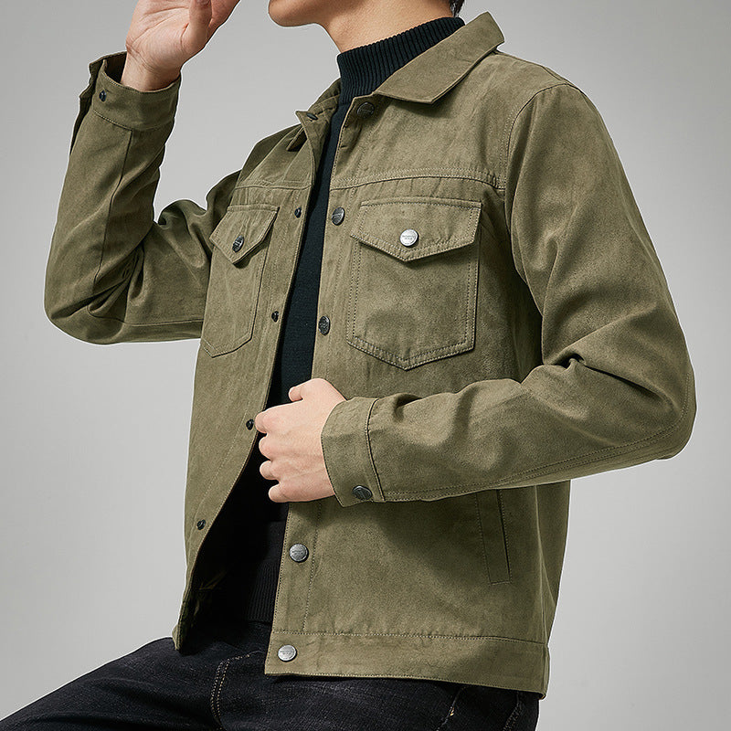 Ricky – British Men's Jacket in Brushed Vegan Suede