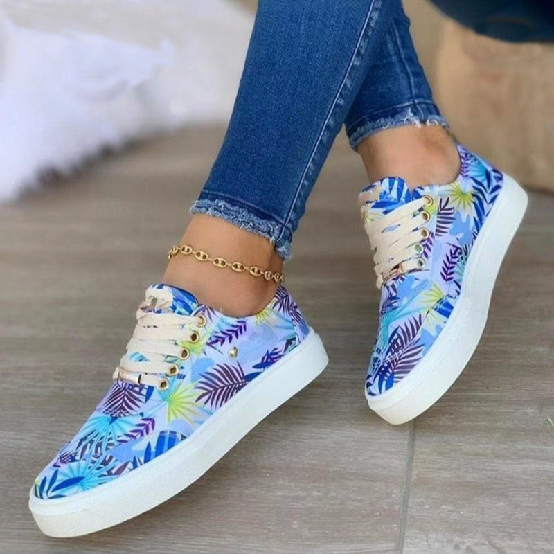 Vanessa – Women's Canvas Shoes with Leaf Print