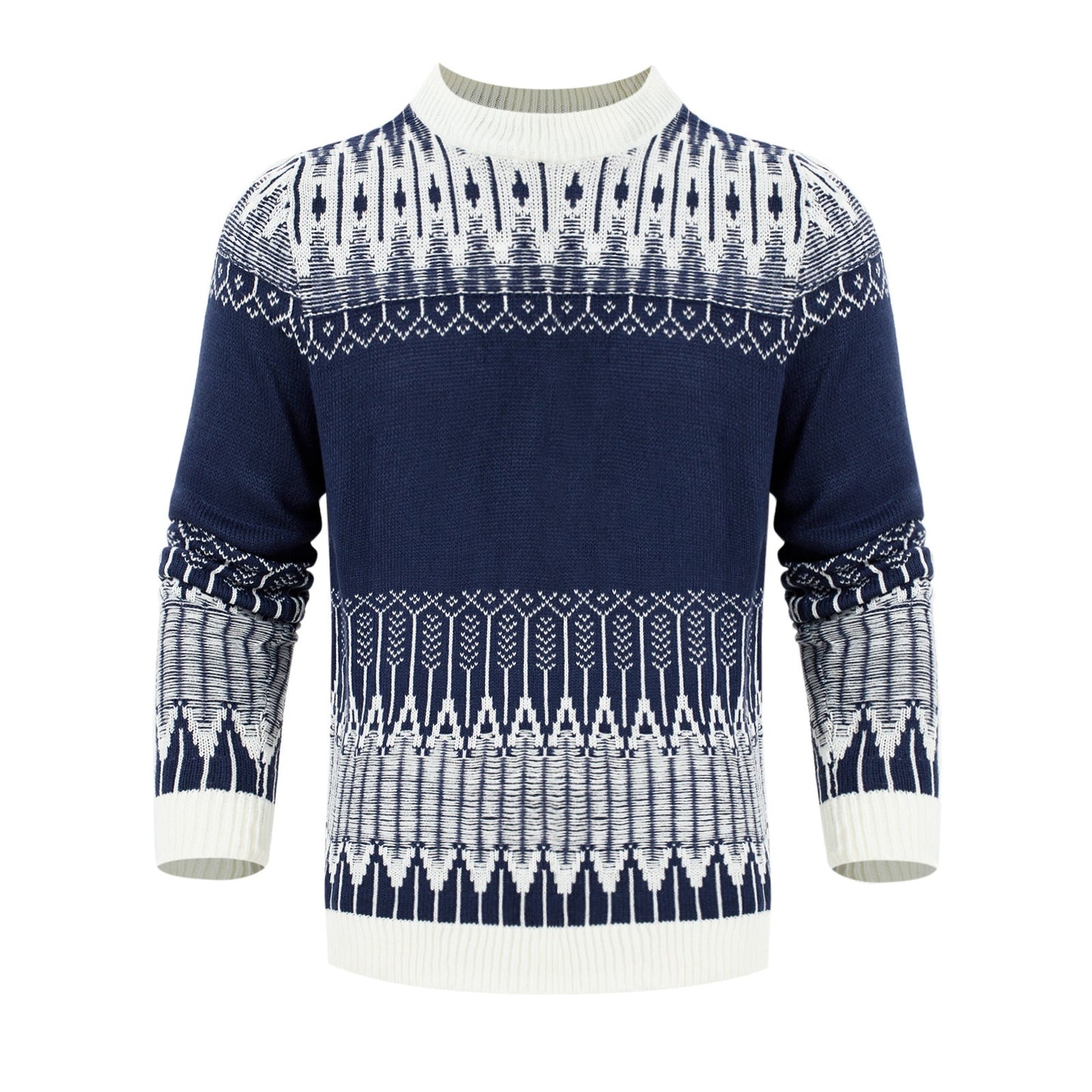 Allan – Unisex Sweater with Fair Isle Pattern and Long Sleeves