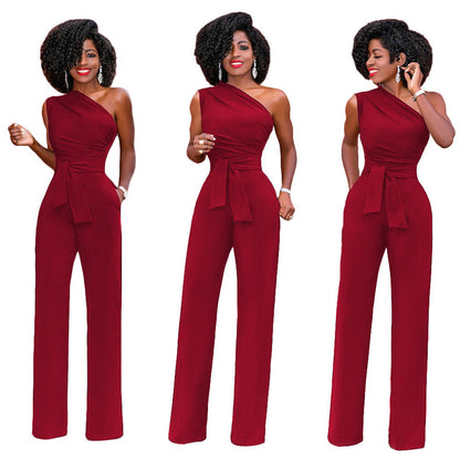 Amelia – Elegant Women's Jumpsuit with Asymmetrical Collar