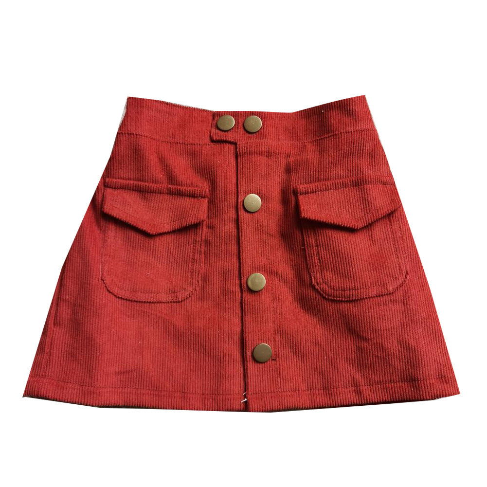 Sophie – Girls' Corduroy Skirt in Western Style