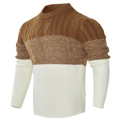 Giles – Casual Color Block Cable Knit Sweater