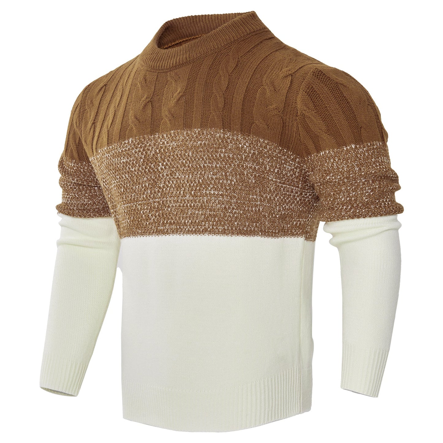 Terrence – Casual Color Block Cable Knit Sweater