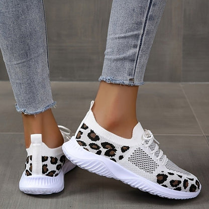 Abigail – Leopard Print Lace-Up Sneakers for Women