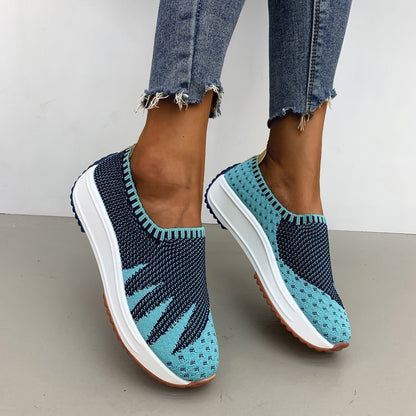 Barbara – Breathable Flyknit Wedge Sneakers