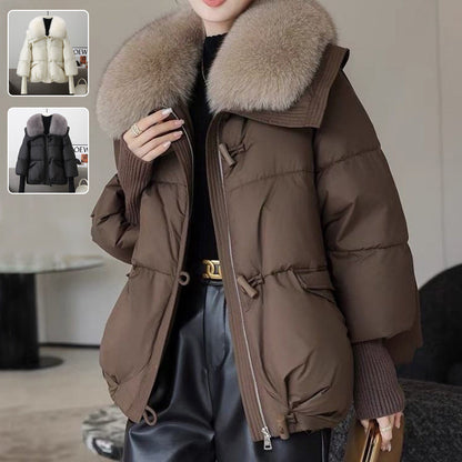 Melissa – Short Women's Jacket with Faux Fur Collar