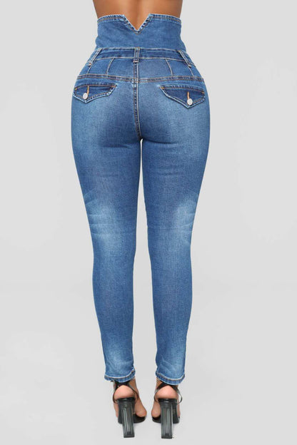 Tara – High-Waist Skinny Jeans with Embroidery