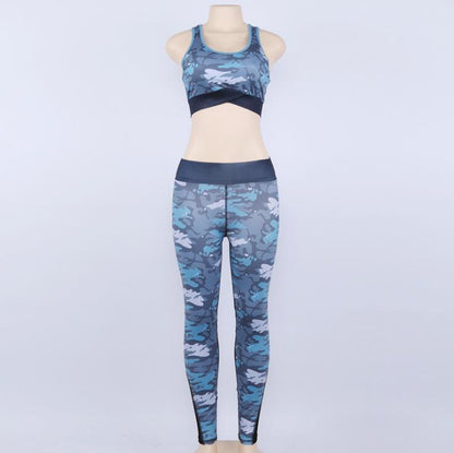 Natasha – Camouflage Print Sports Set with Mesh Bra and Fitness Leggings