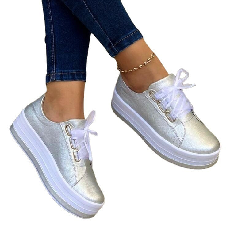 Grace – Flat Women's Sneakers with Bow Laces