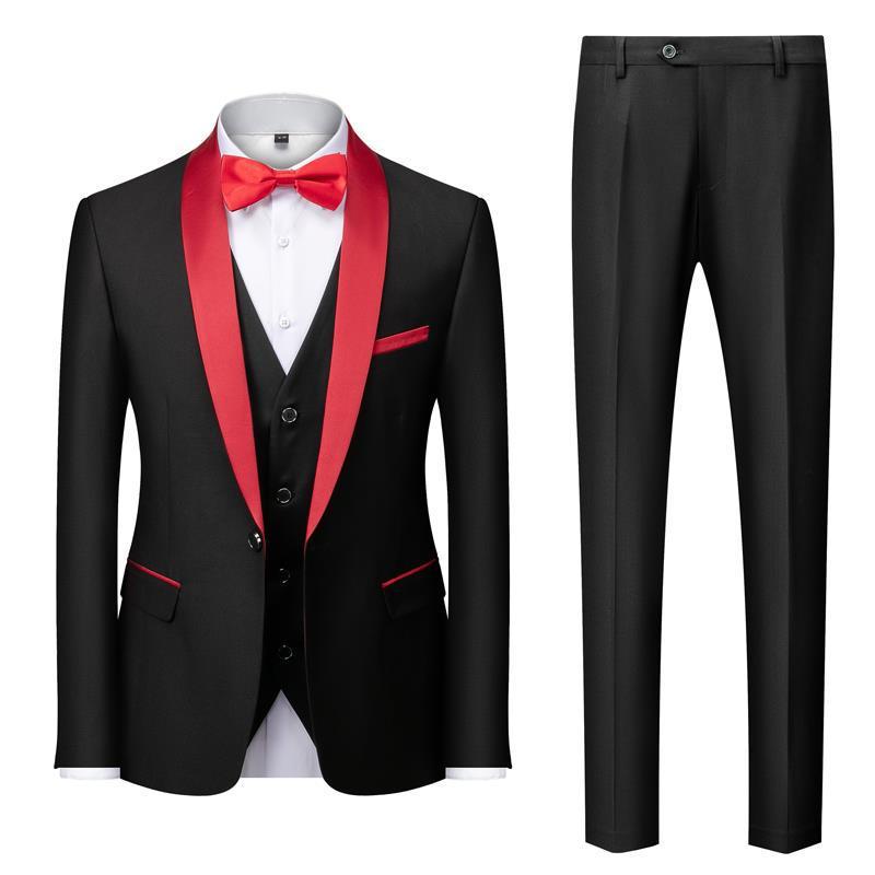 Rhys – Three-Piece Men's Suit with Unique Collar