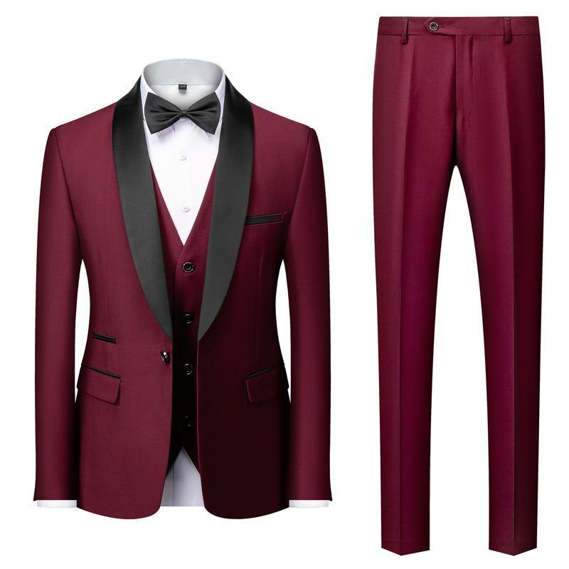 Rhys – Three-Piece Men's Suit with Unique Collar