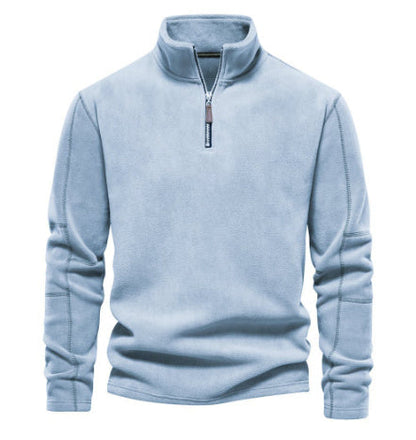 Micheal – High Collar Zip Sweatshirt with Fleece, Casual Men's Pullover