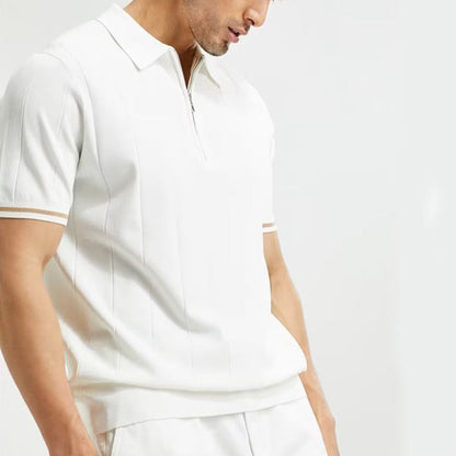 Terence – Short Sleeve Polo Shirt with Zipper for Men