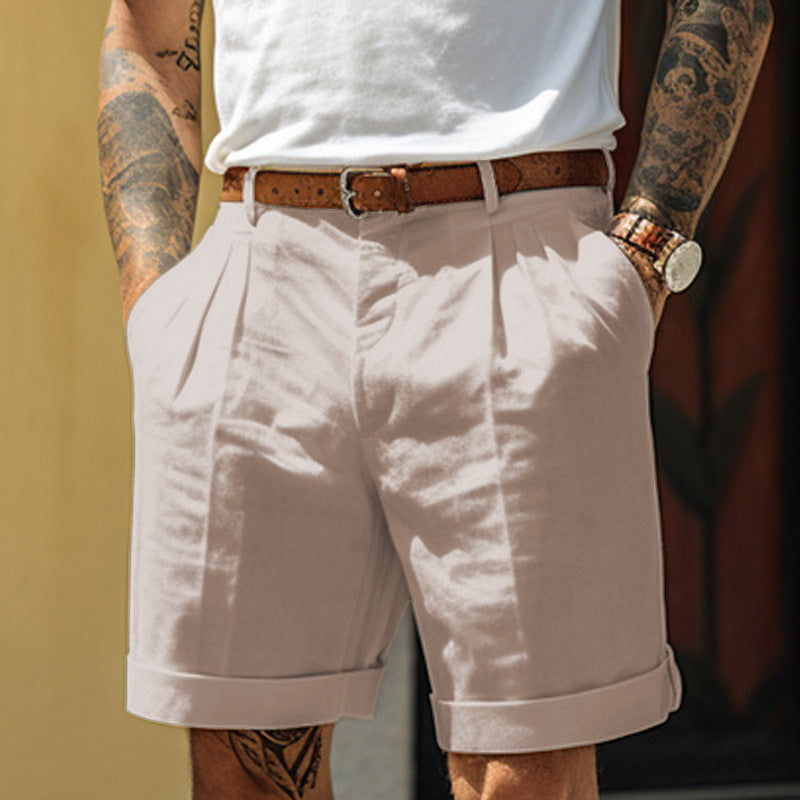 Jude – Men's Pleated Straight-Leg Shorts