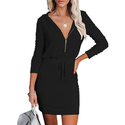 Robyn – Hooded Tunic Dress with Zipper