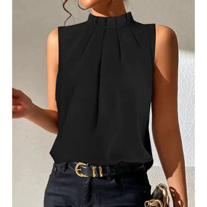 Tamara – Simple Black Casual Sleeveless Slim Vest