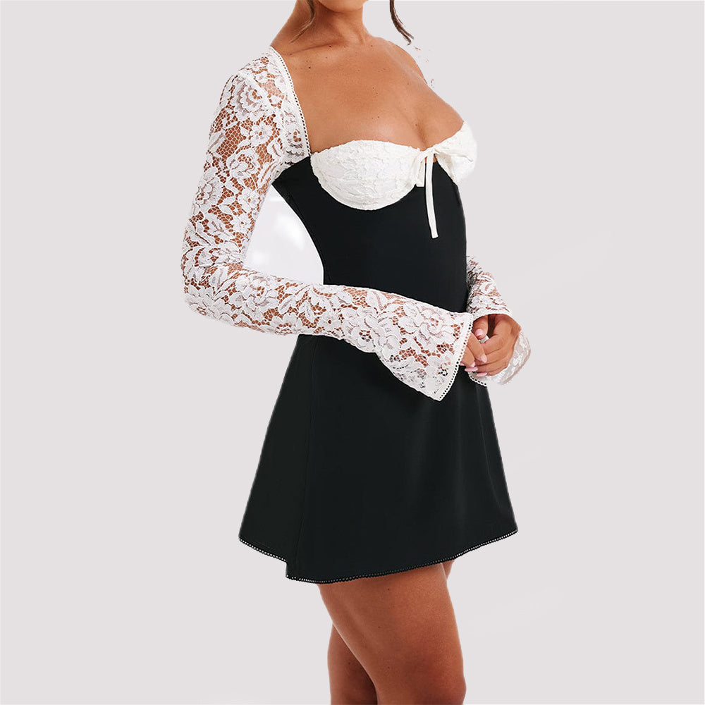 Shirley – Elegant Lace Dress with Backless Design