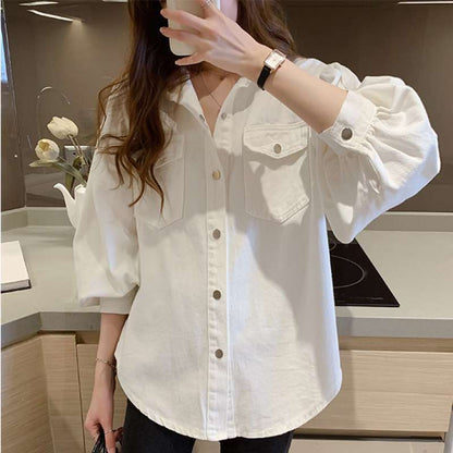 Shannon – Fashionable Blouse with Pockets and Long Sleeves