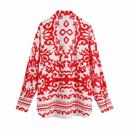 Sue – Printed Women's Blouse in Summer Style