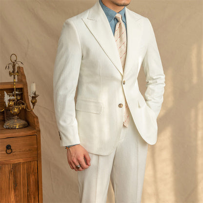 Ron – Breathable Suit with Half Lining in Bubble Yarn