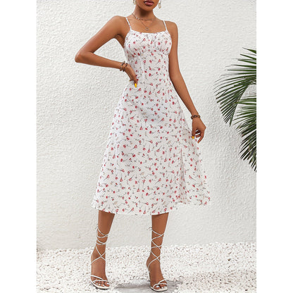 Natasha – Summer Maxi Dress with Polka Dot and Flirty Slit