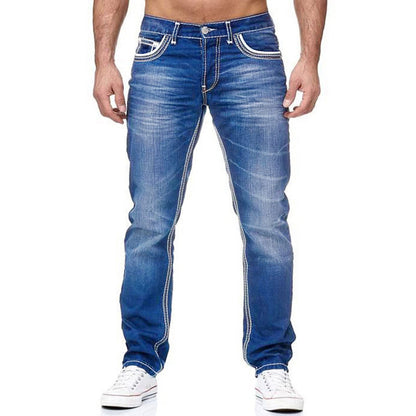 Jude – Men's Jeans with Pockets, Straight Cut, Business Casual Daily Streetwear