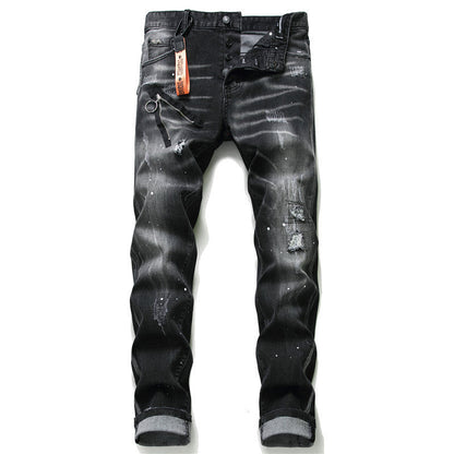 Eric – Slim Fit Jeans with Zipper and Holes